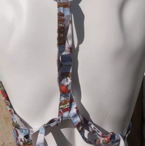 Kitchen Apron Lighthouse Sea Ocean Clouds Blue Sky Pockets Bay Beach House - Picture 4 of 4